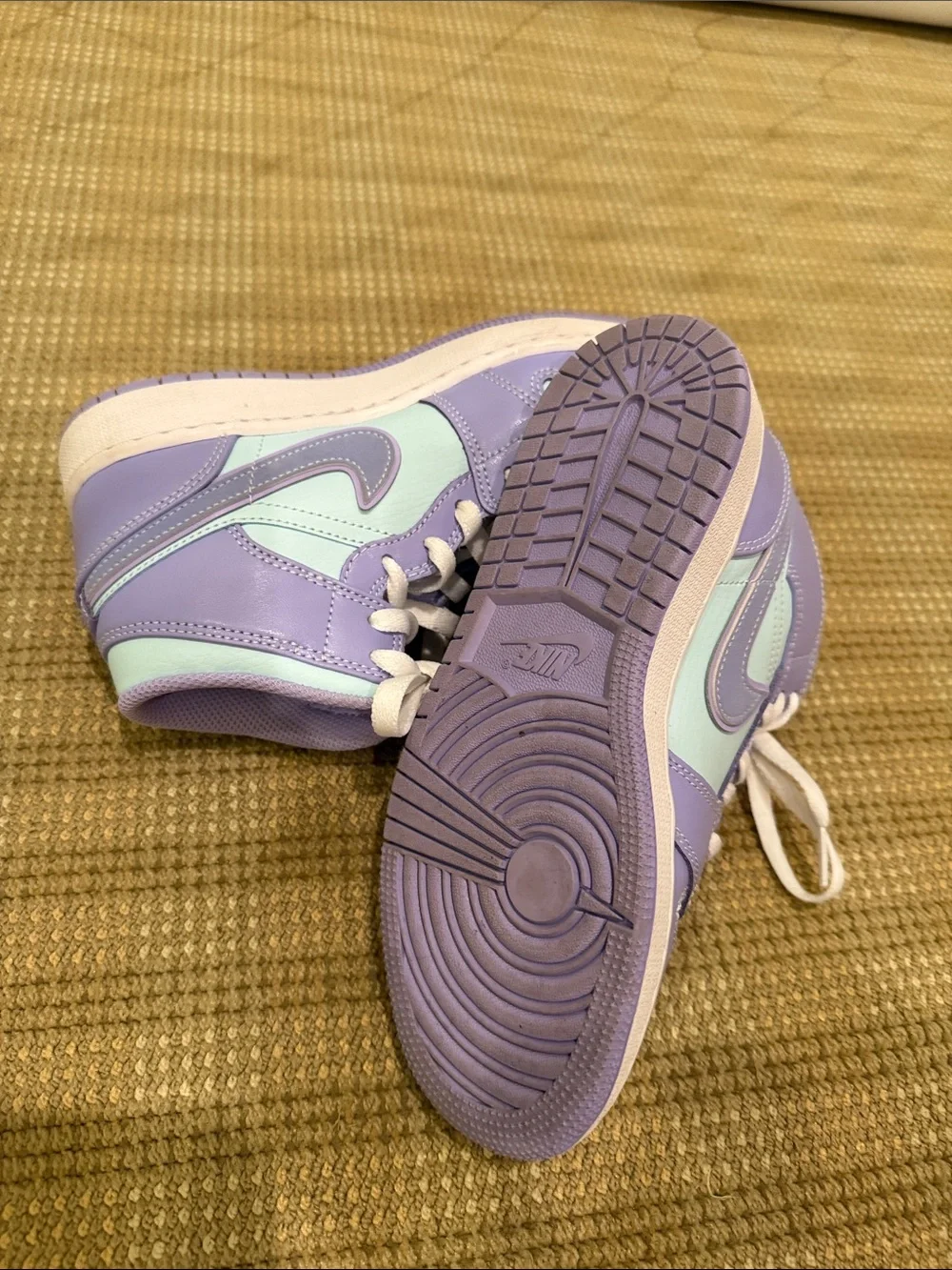 Kids Pastel Lavender & Mint High-Top Sneakers